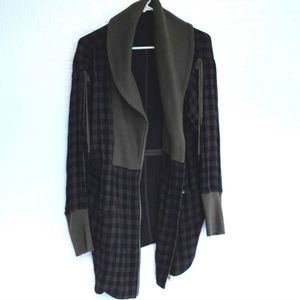 Nicholas K Long  Asymmetrical Plaid Jacket, Size Small